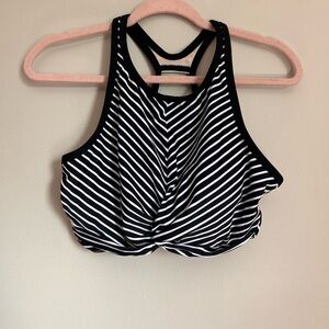 Kona Sol Black and White Striped Top